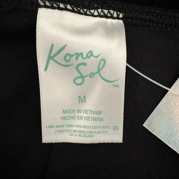 Kona Sol Black Swim Shorts Women’s M Lace Up Side Micro Mini Resort - Picture 4 of 5